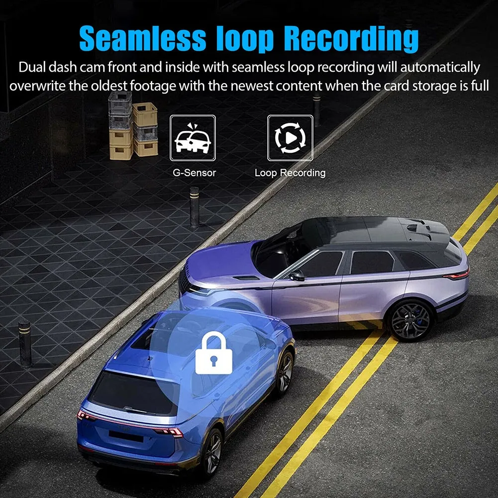 2-inch Screen Car Driving Recorder 3-way HD 1080P 3-lens Parking