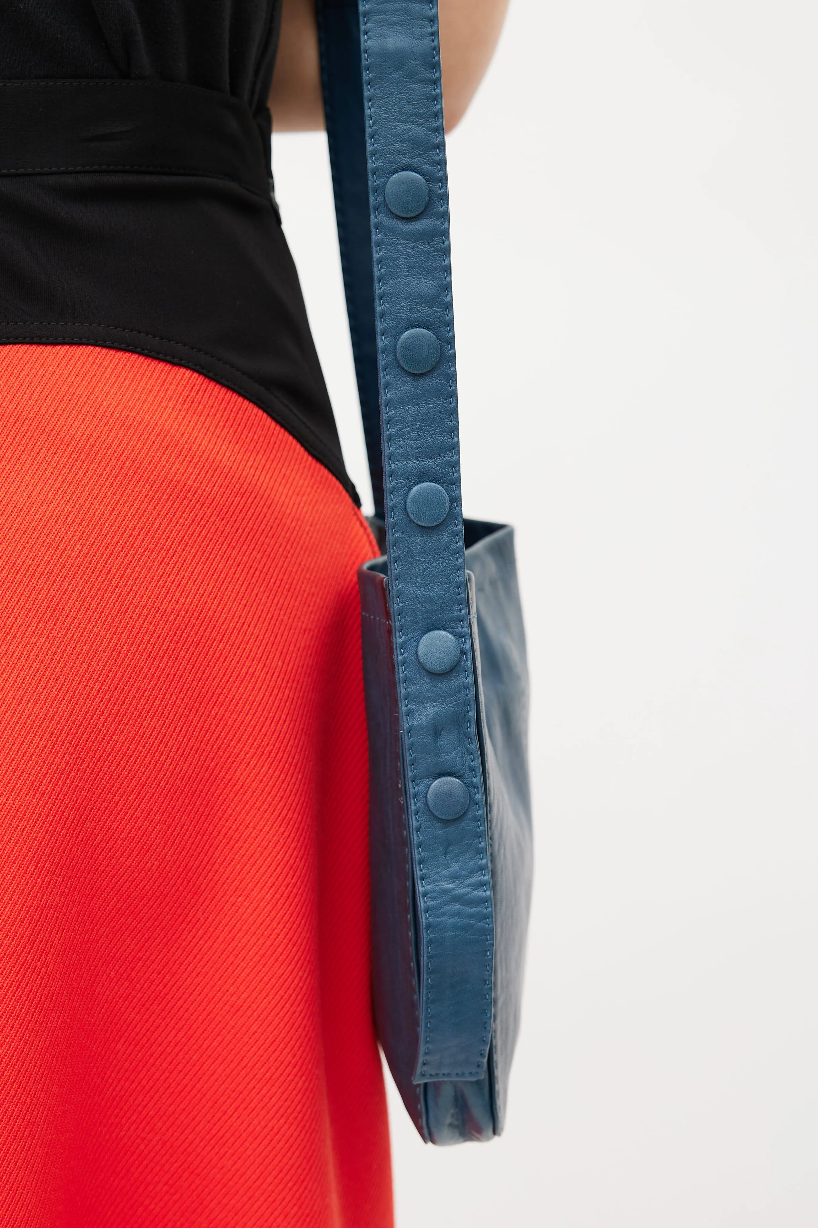 2016 Blue Leather Small Crossbody Bag