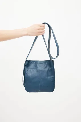 2016 Blue Leather Small Crossbody Bag