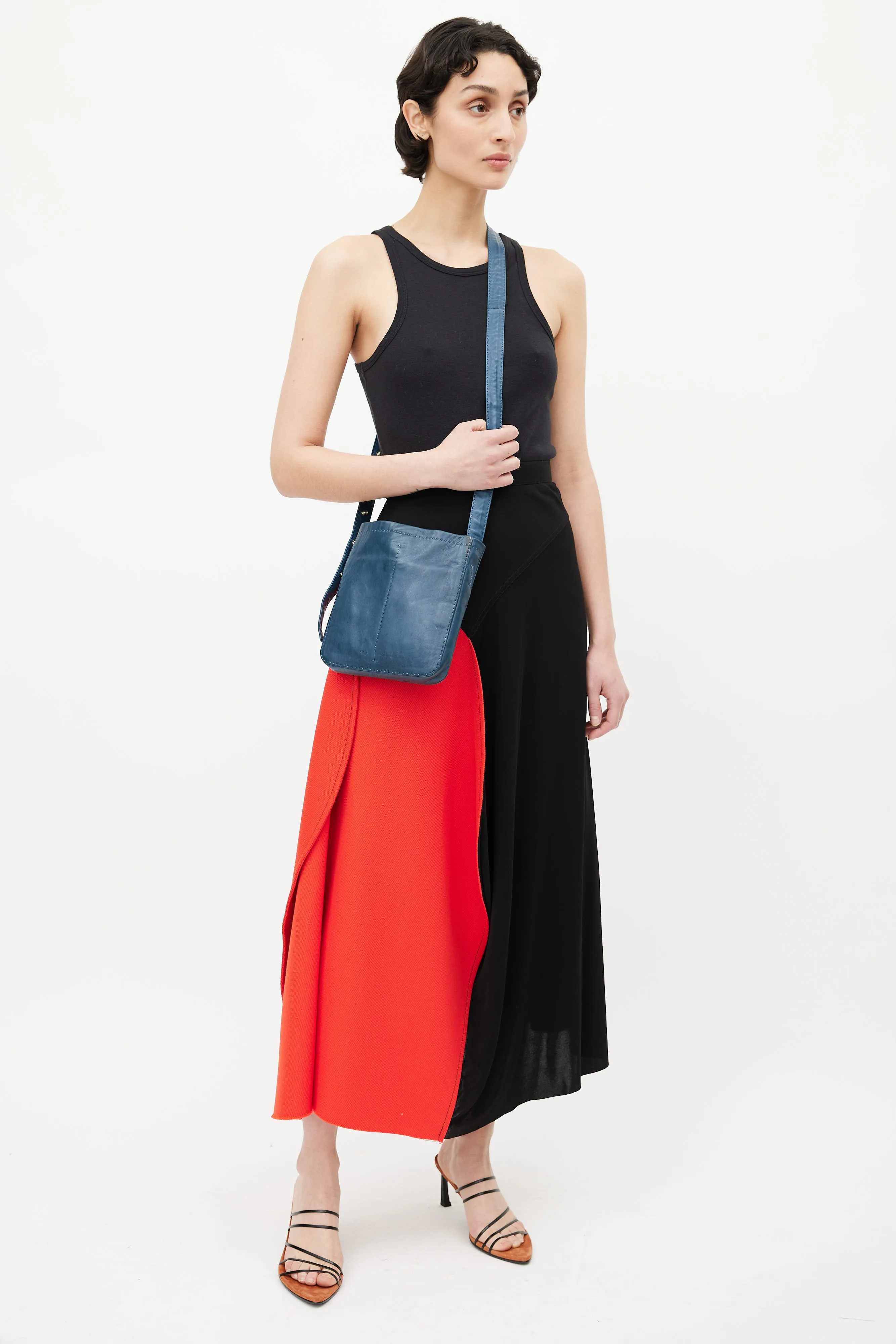 2016 Blue Leather Small Crossbody Bag