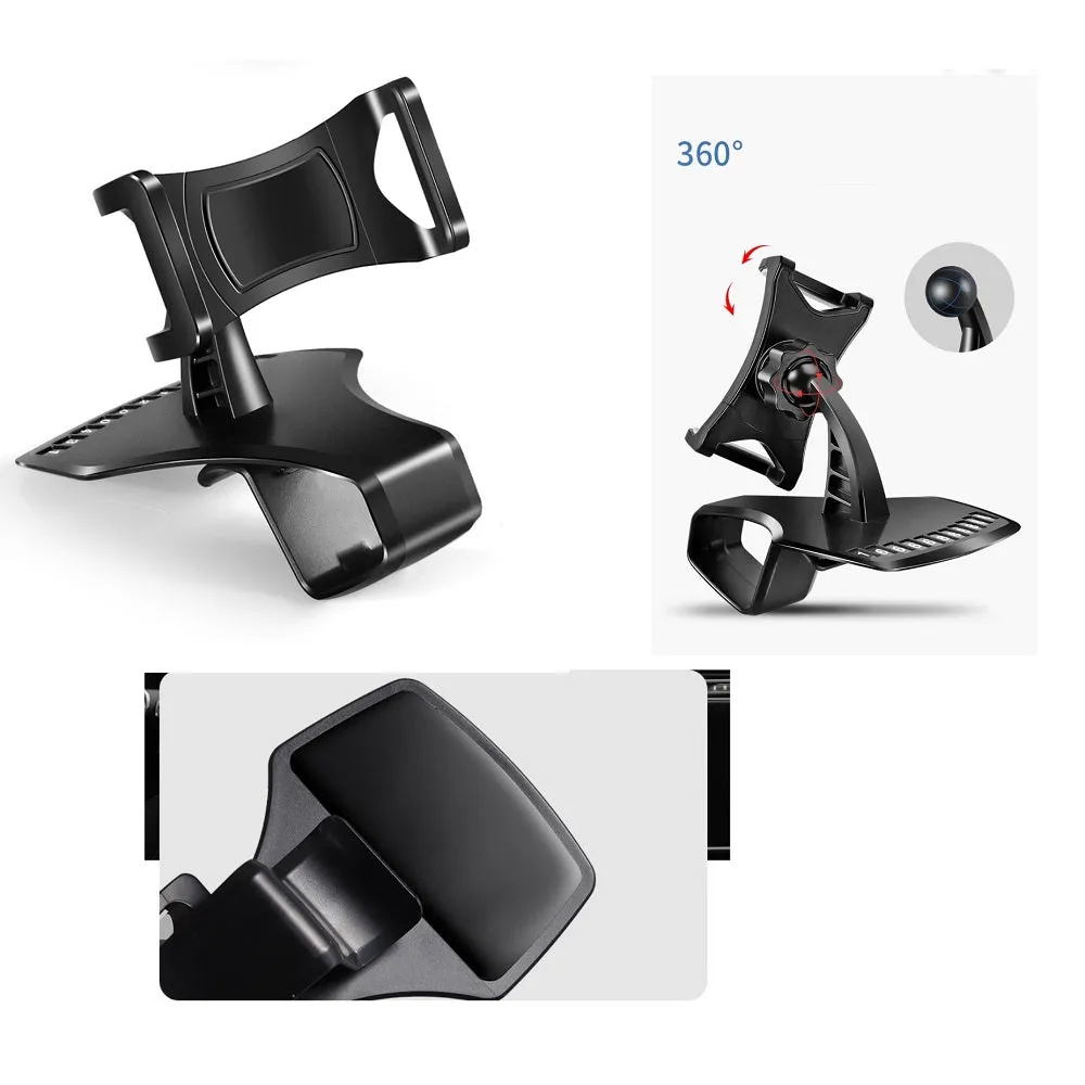 3 in 1 Car GPS Smartphone Holder: Dashboard / Visor Clamp   AC Grid Clip for Fly IQ4516 Tornado Slim - Black