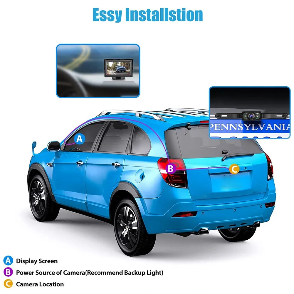 4.3 inch TFT LCD Display Backup Camera Monitor For Parking Rear