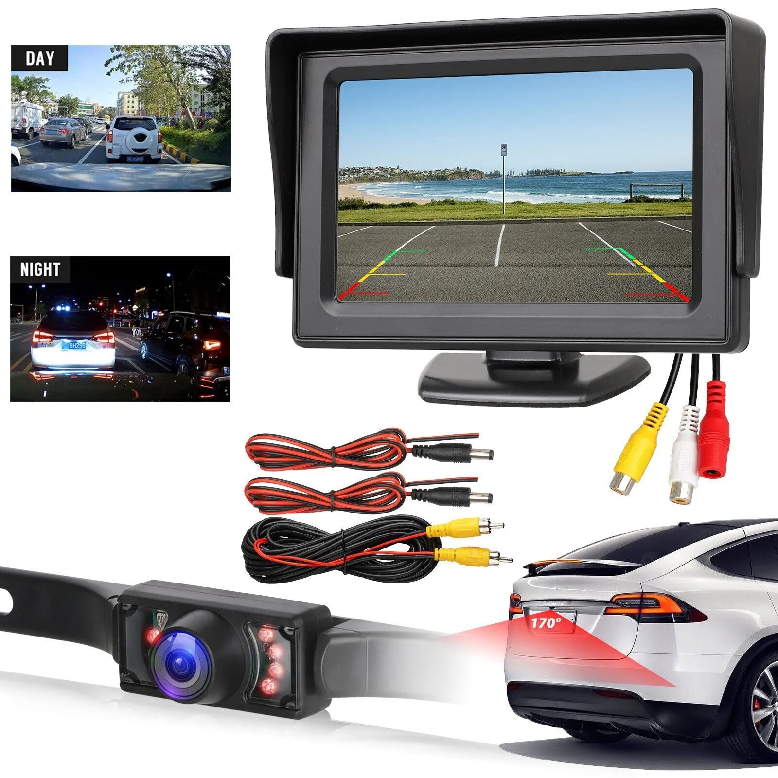 4.3 inch TFT LCD Display Backup Camera Monitor For Parking Rear