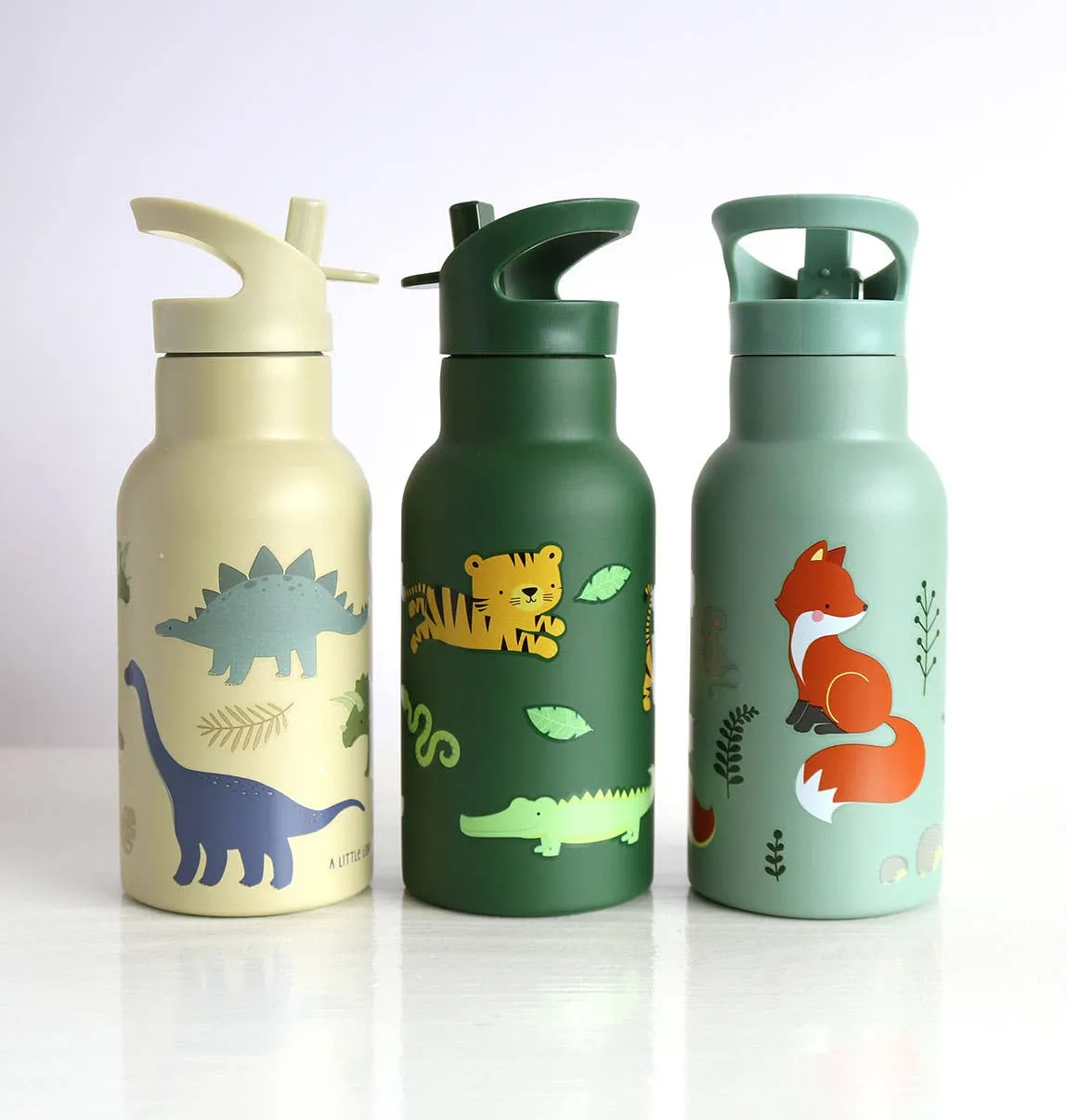 A Little Lovely Company - Kids Stainless Steel Drink / Water Bottle: Dinosaurs