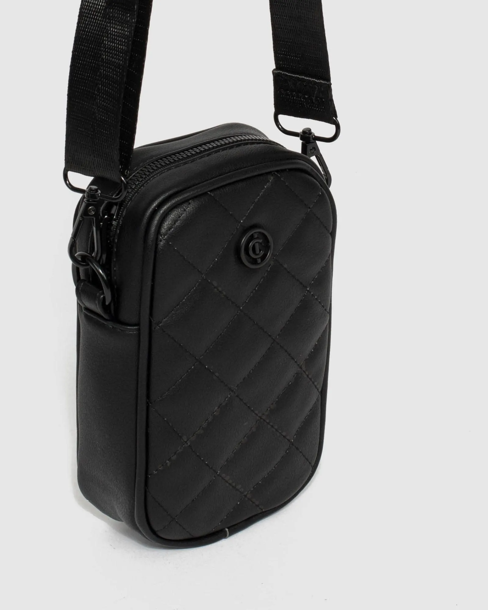 Black Rubee Quilted Crossbody Phone Bag