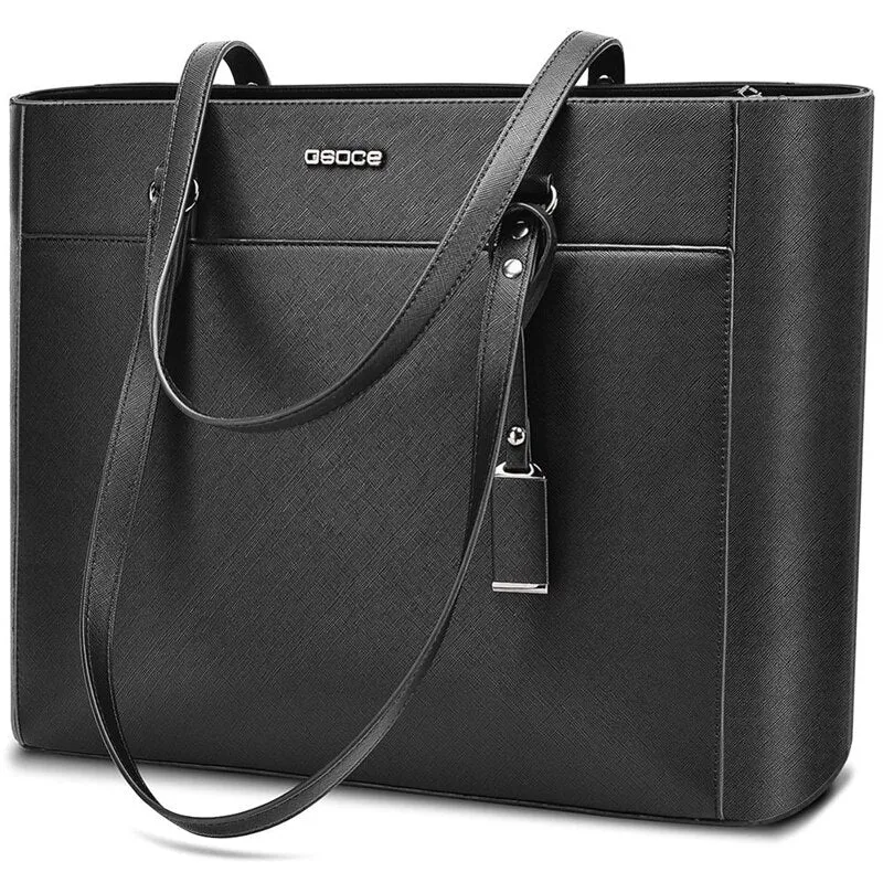 Business Bag For Women Office 15.6 Inch Waterproof Leather Briefcase Women Big Handbags Luxury Designer Fashion Brand Tote Bag