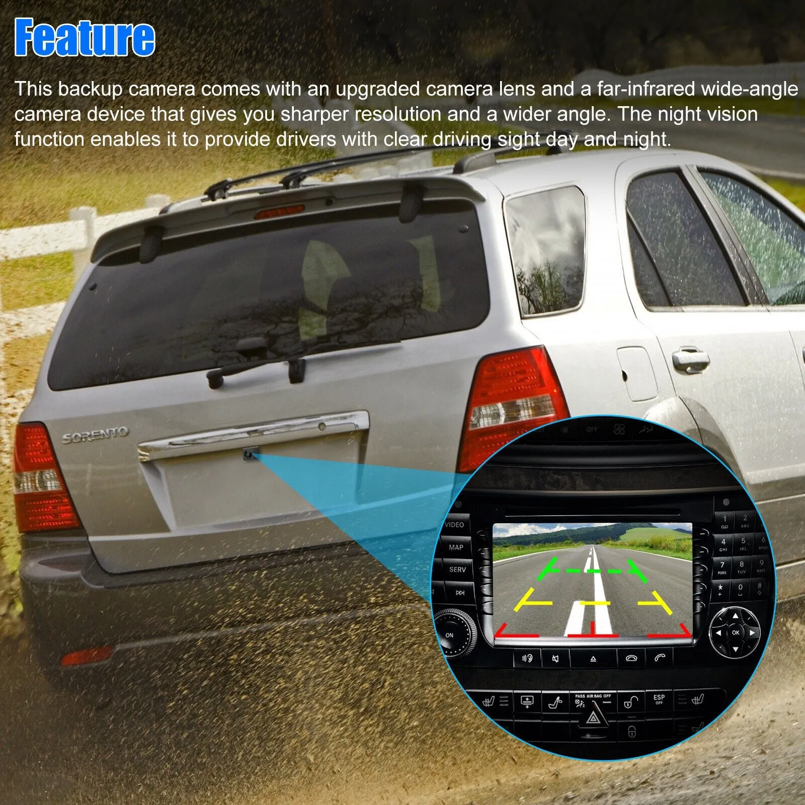 Car Rear View Camera Reversing Camcorder Pdc Parking Assist Cam
