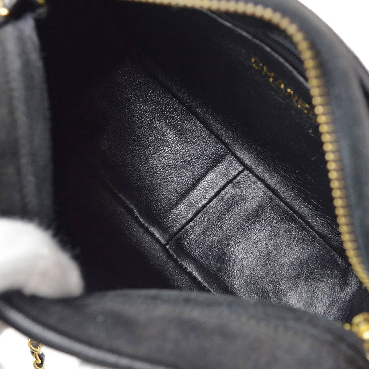 CHANEL 1986-1988 Black Suede Diamond Camera Bag Mini 01505