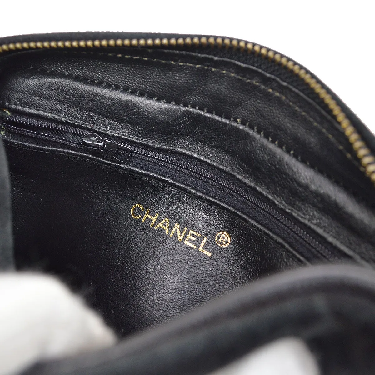 CHANEL 1986-1988 Black Suede Diamond Camera Bag Mini 01505