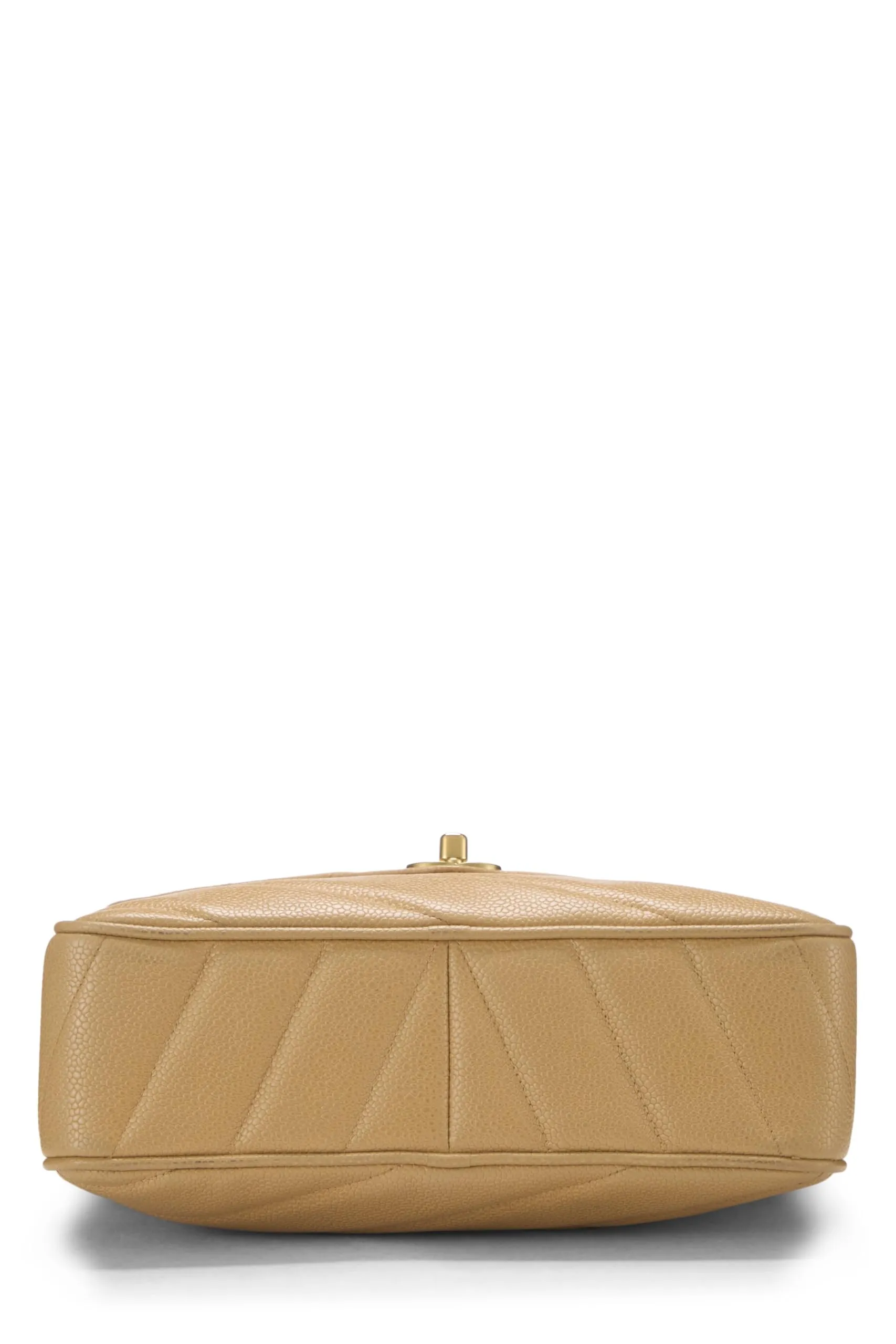 Chanel,  Beige Quilted Caviar Envelope Camera Bag Medium, Beige