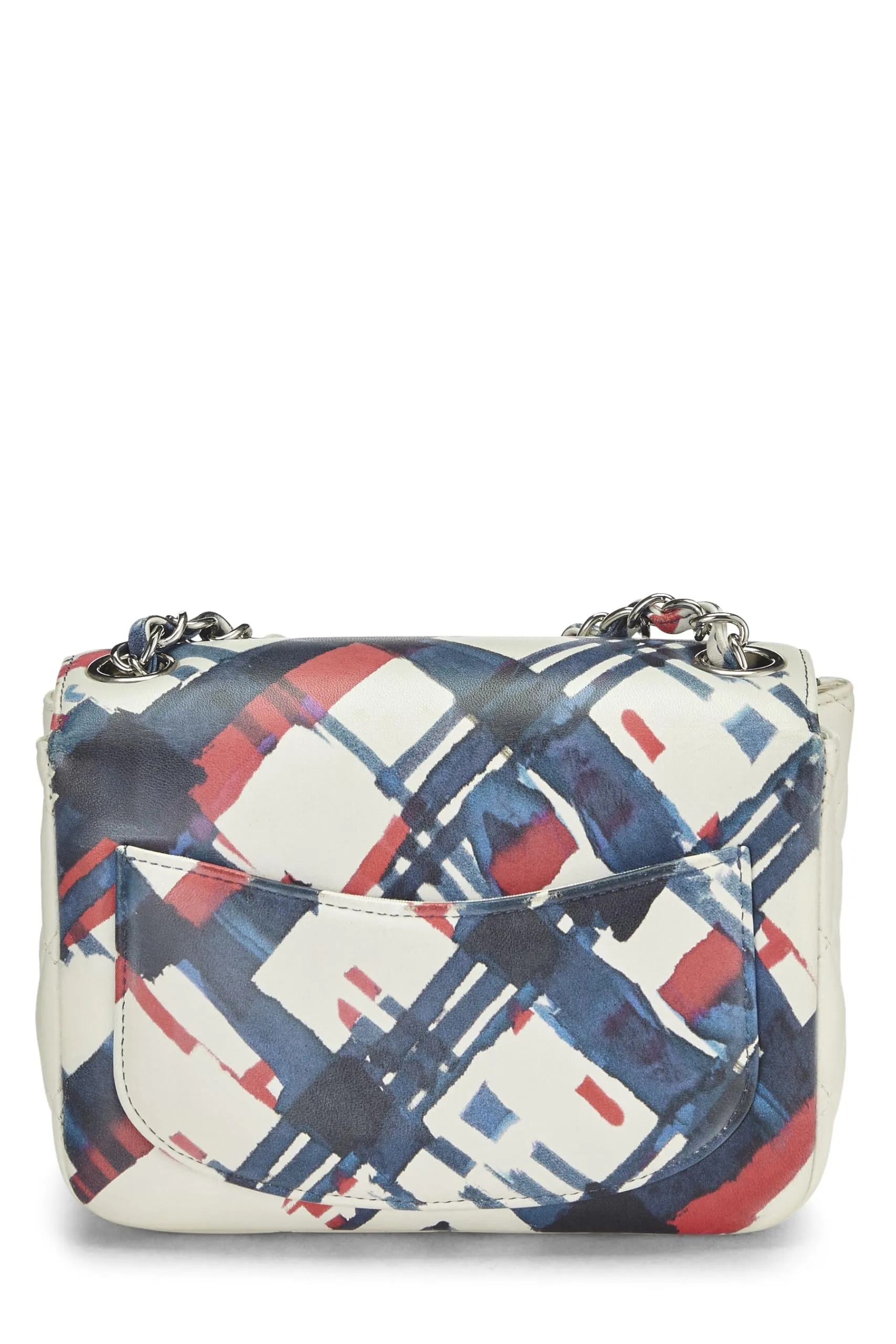 Chanel,  Blue & Red Calfskin Airline Square Flap Mini, Multi