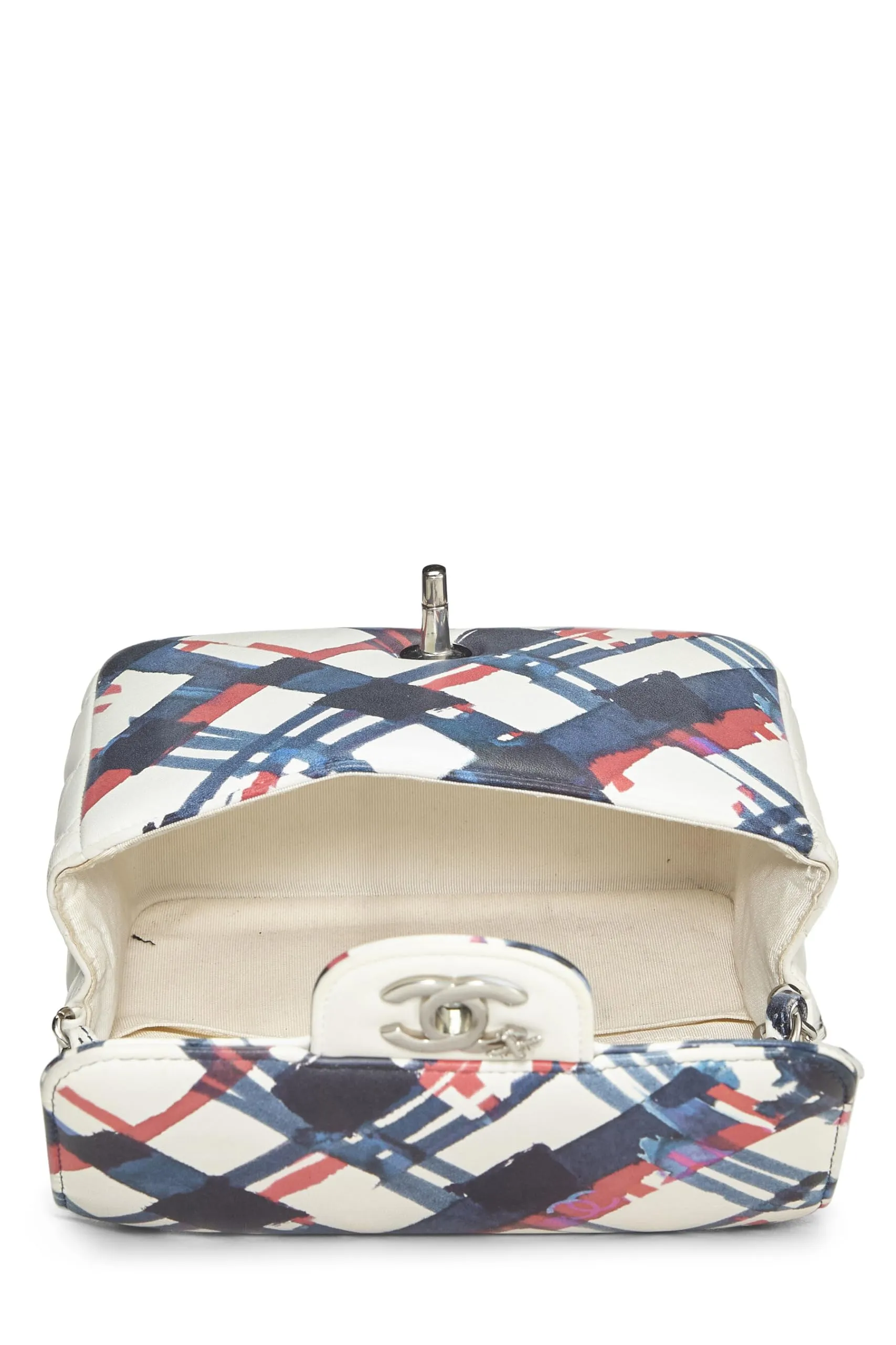 Chanel,  Blue & Red Calfskin Airline Square Flap Mini, Multi