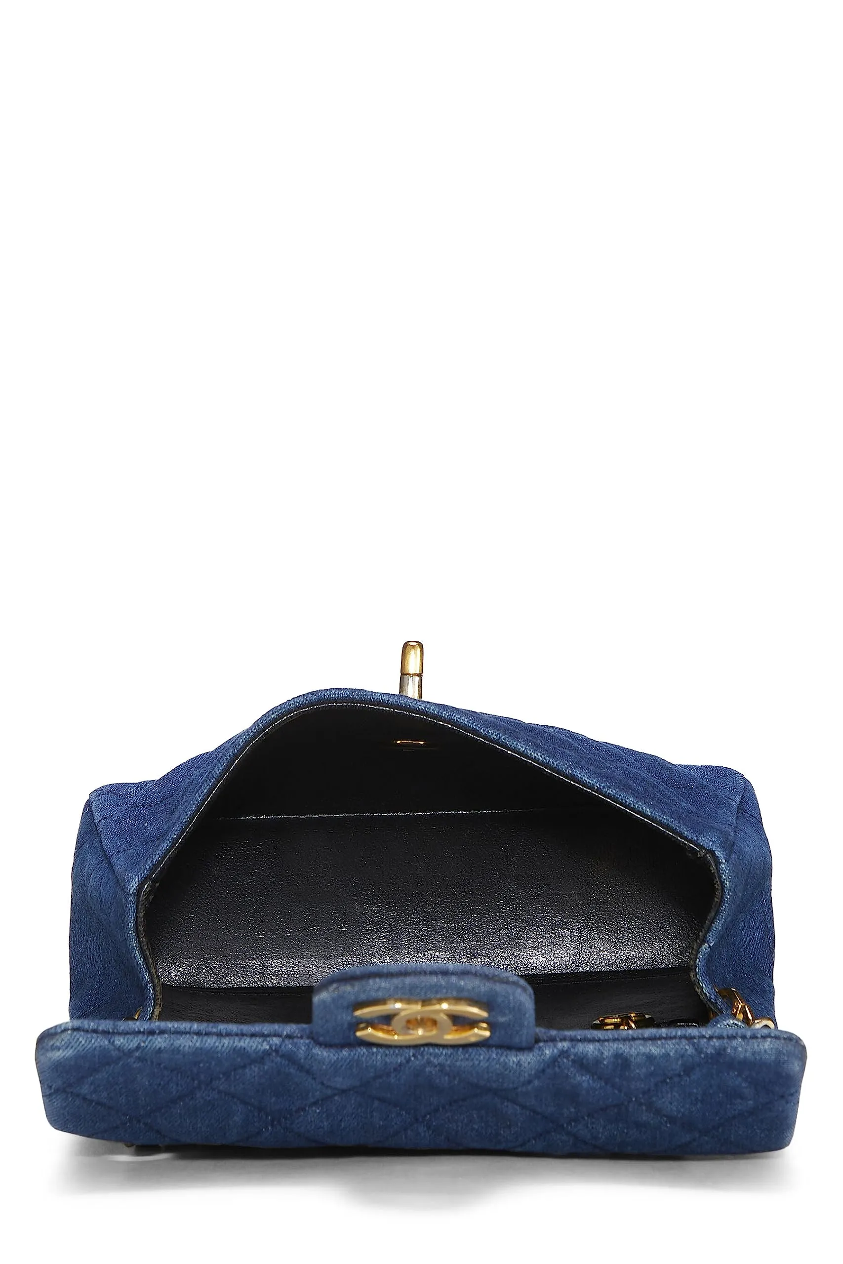 Chanel,  Blue Denim Half Flap Mini, Blue