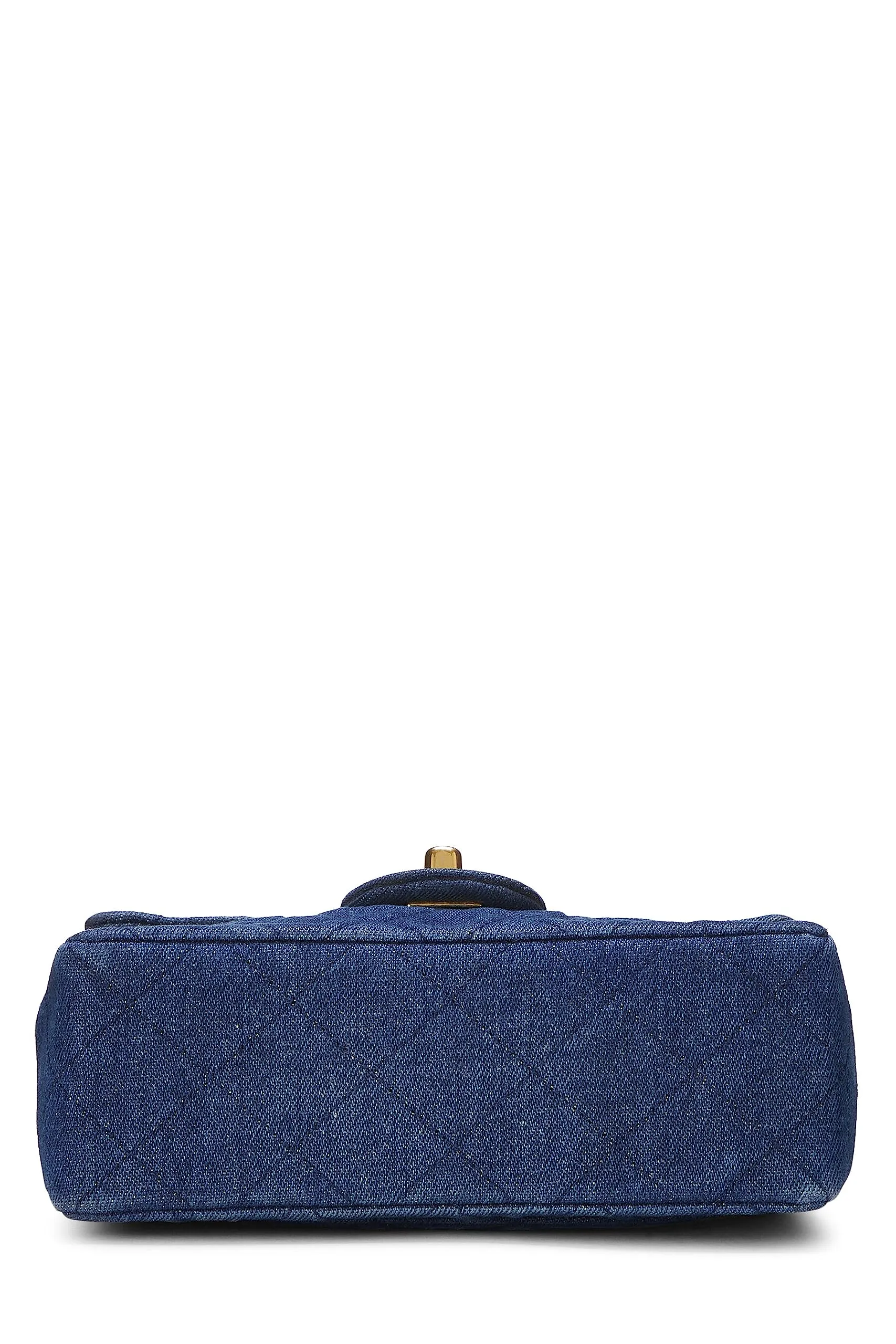 Chanel,  Blue Denim Half Flap Mini, Blue
