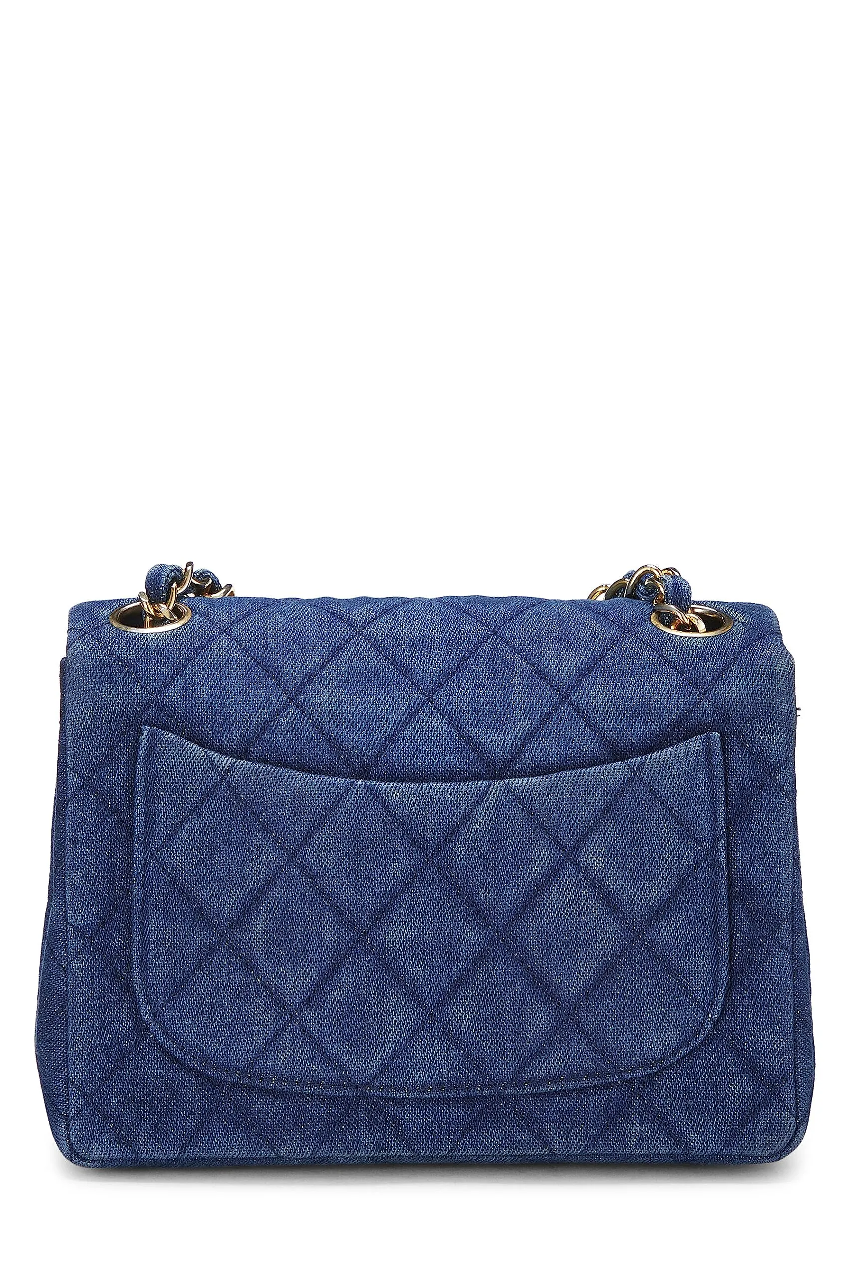 Chanel,  Blue Denim Half Flap Mini, Blue