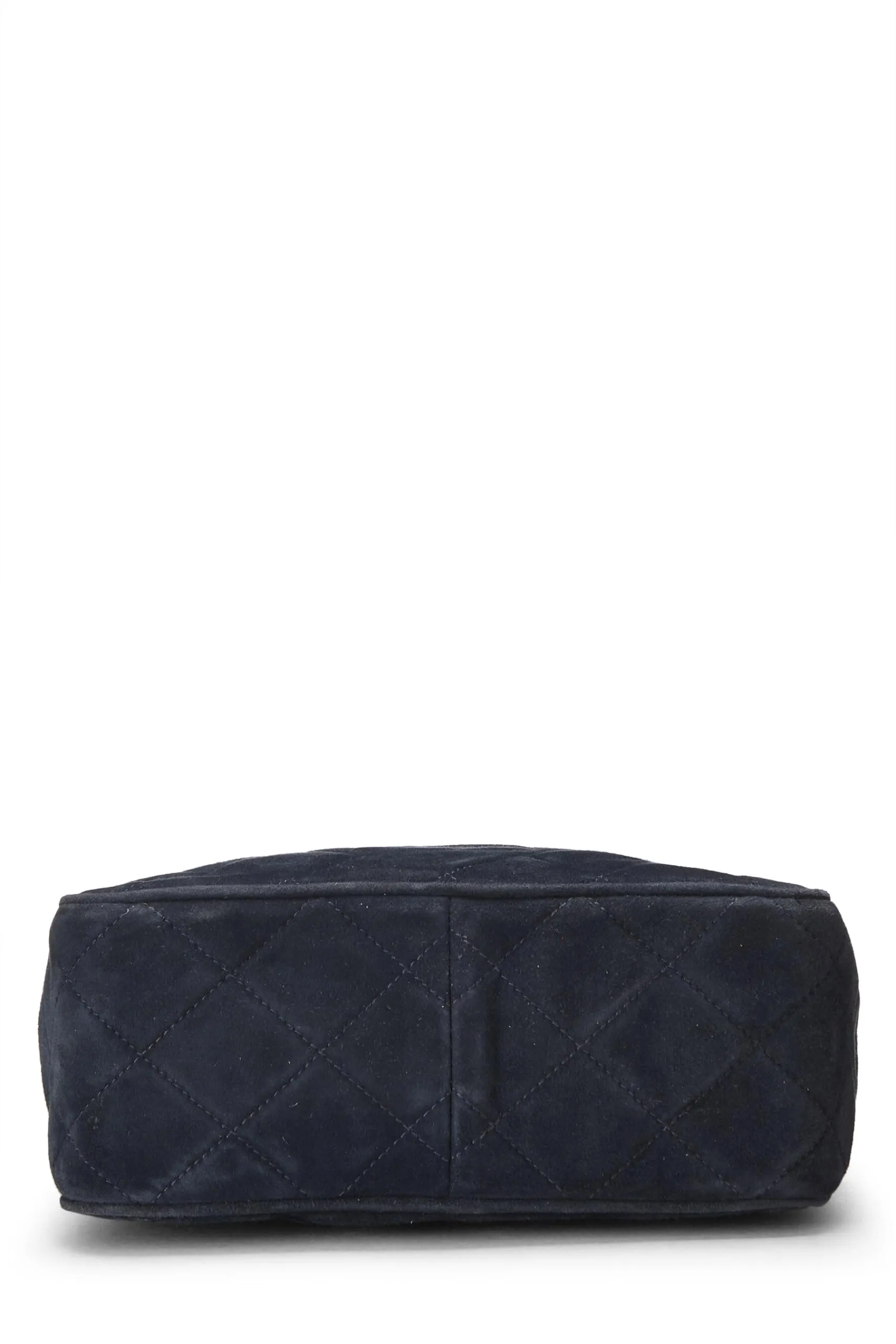 Chanel,  Navy Suede Diamond 'CC' Camera Bag Mini, Navy