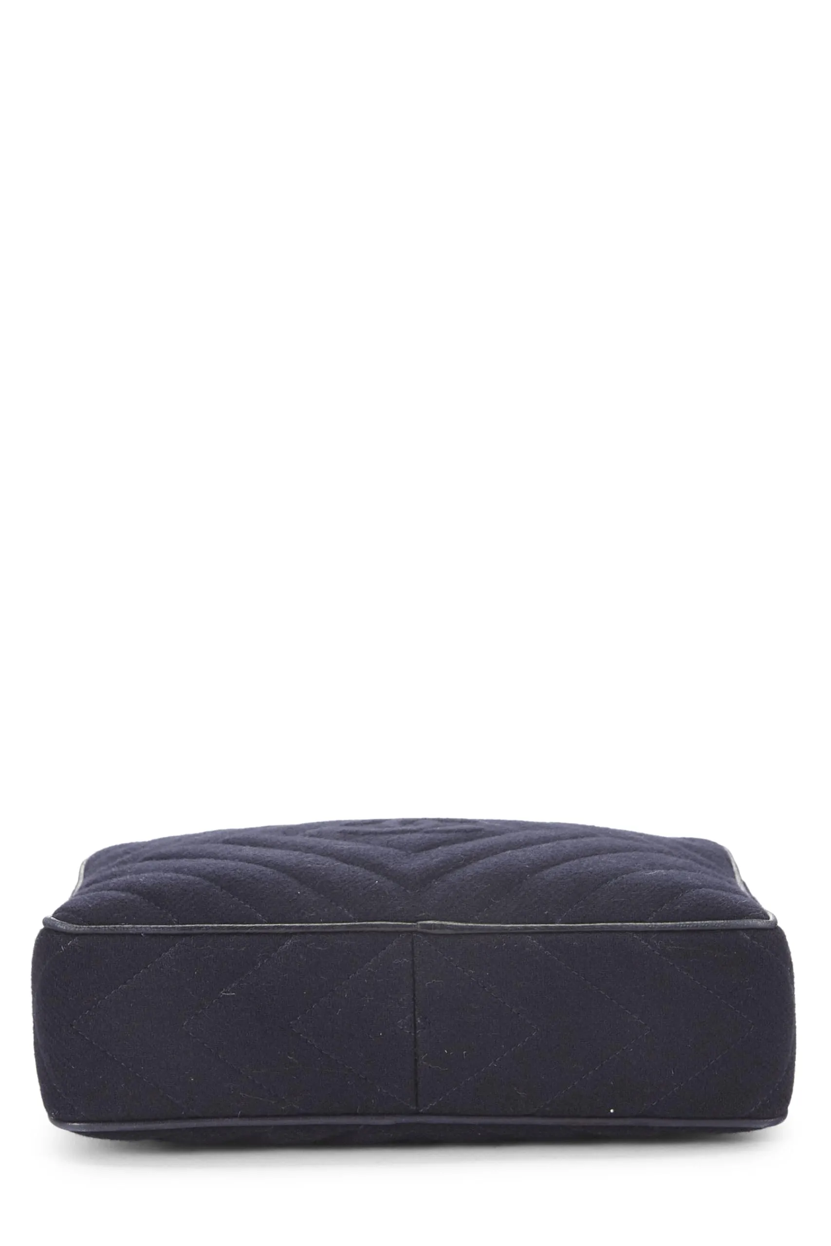 Chanel,  Navy Wool Diamond 'CC' Camera Bag Medium, Navy