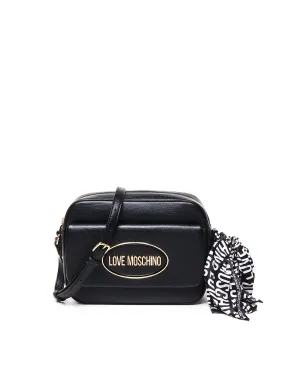 Eco-leather Black Camera Bag with Scarf
