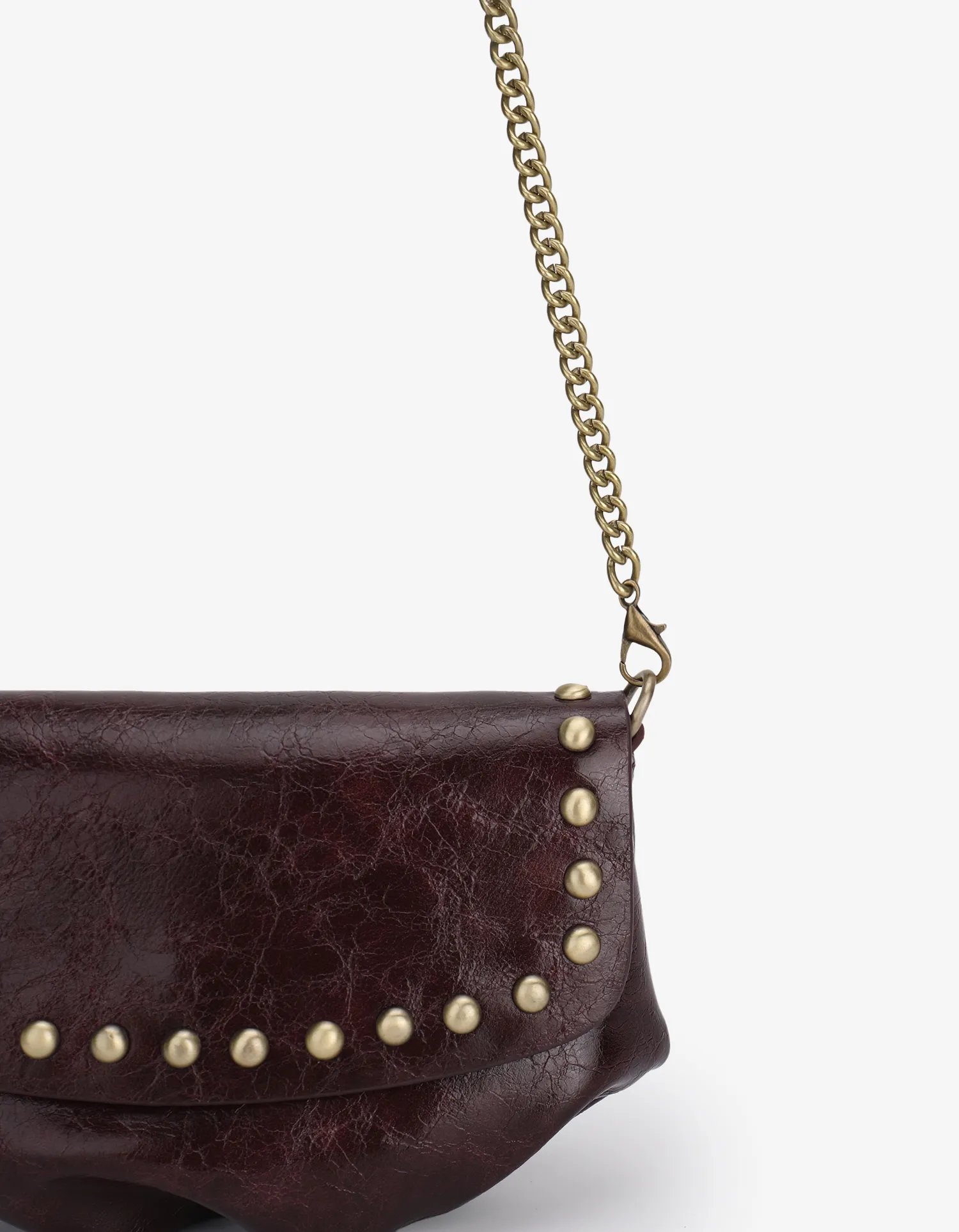 ETTA WAXED STUDDED OXBLOOD