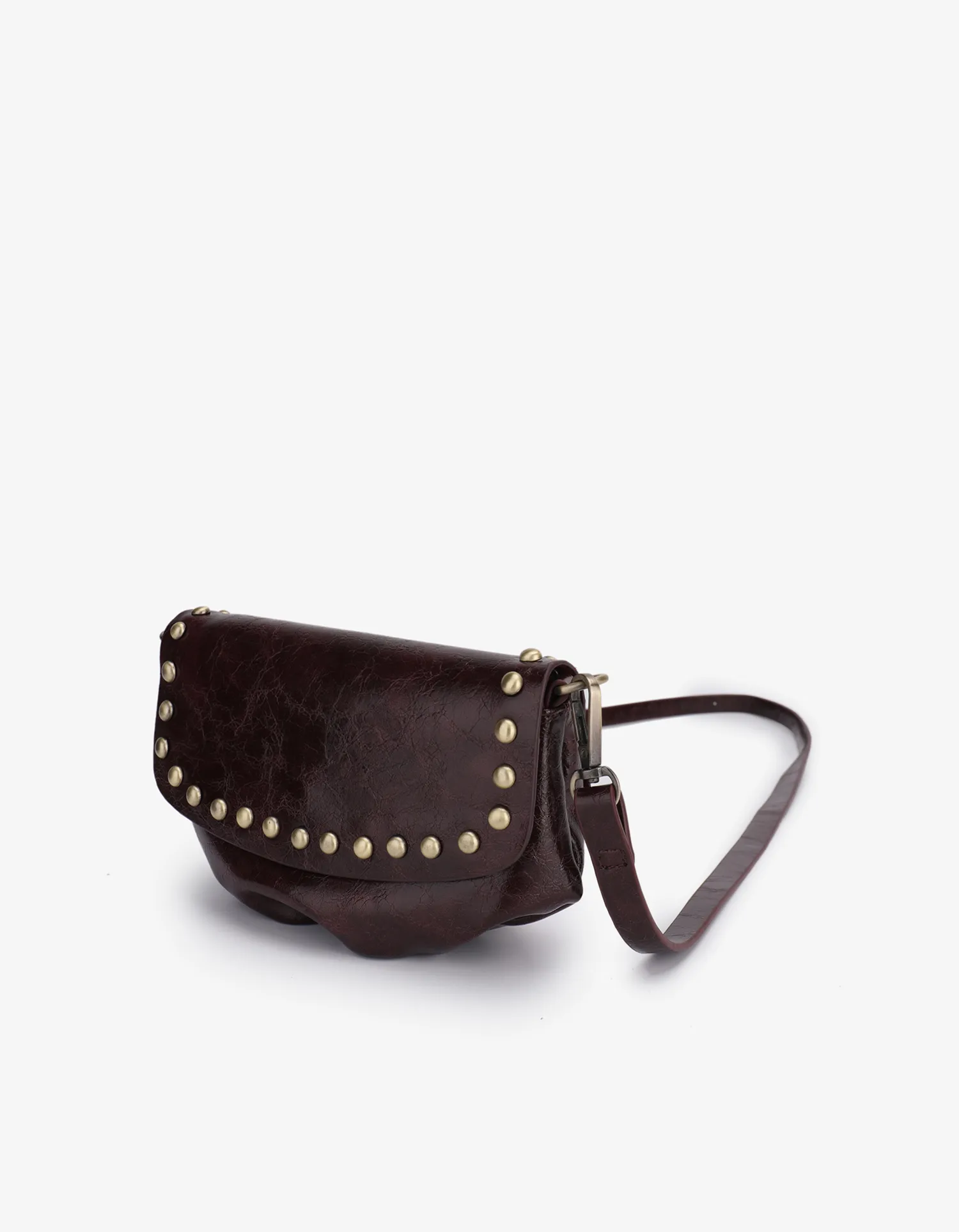 ETTA WAXED STUDDED OXBLOOD