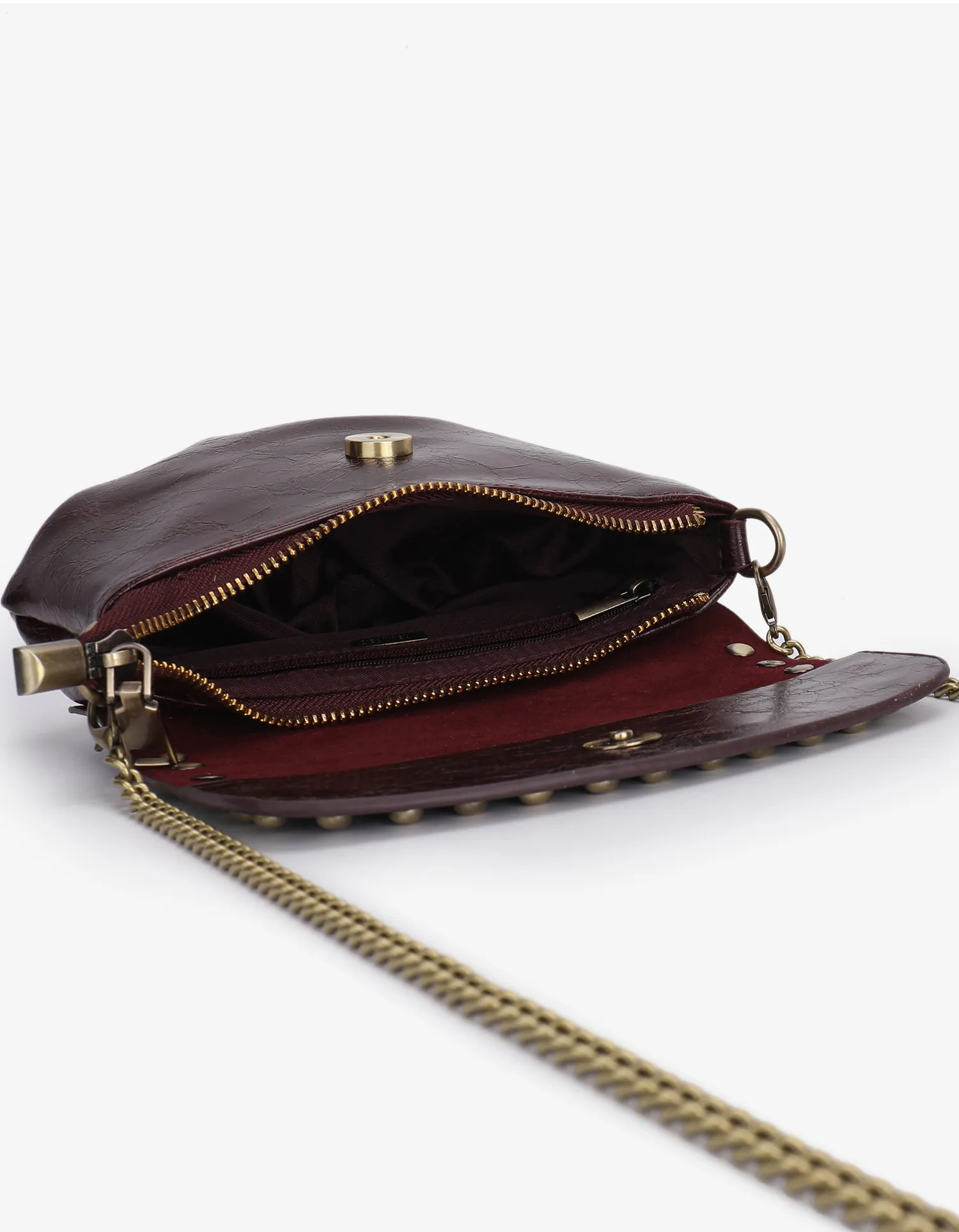 ETTA WAXED STUDDED OXBLOOD