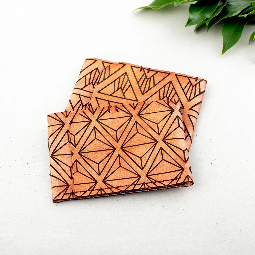 Geometric Slim Leather Wallet