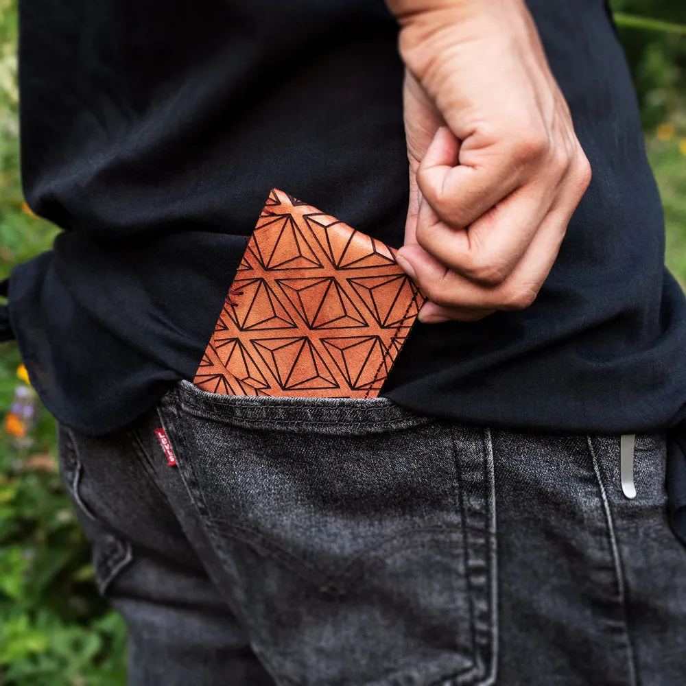 Geometric Slim Leather Wallet