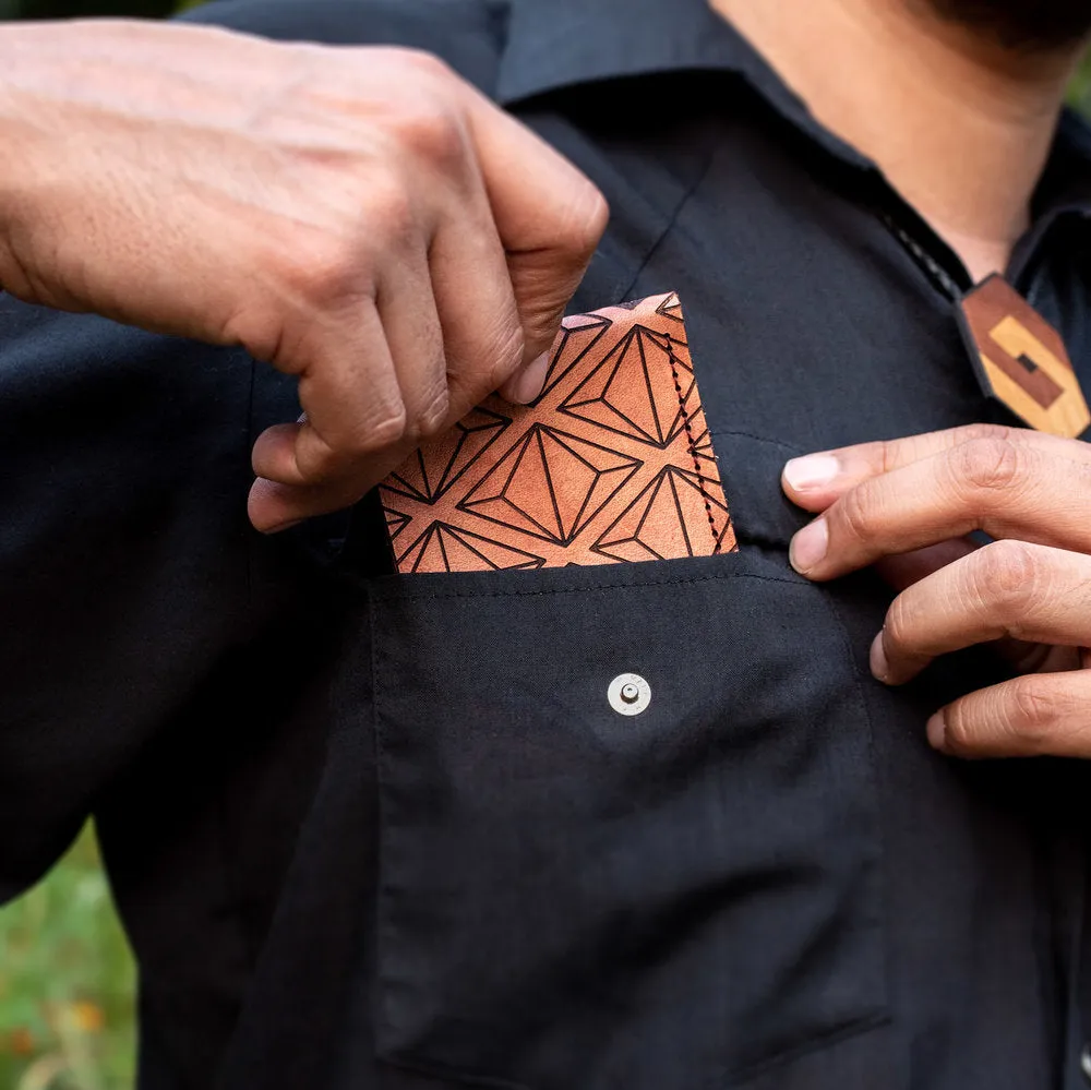 Geometric Slim Leather Wallet