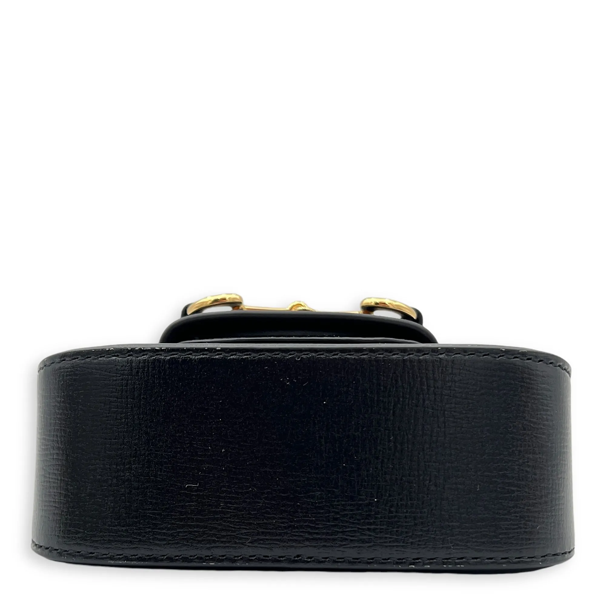 Horsebit 1955 Crossbody Bag Super Mini Black in Calfskin, Gold hardware