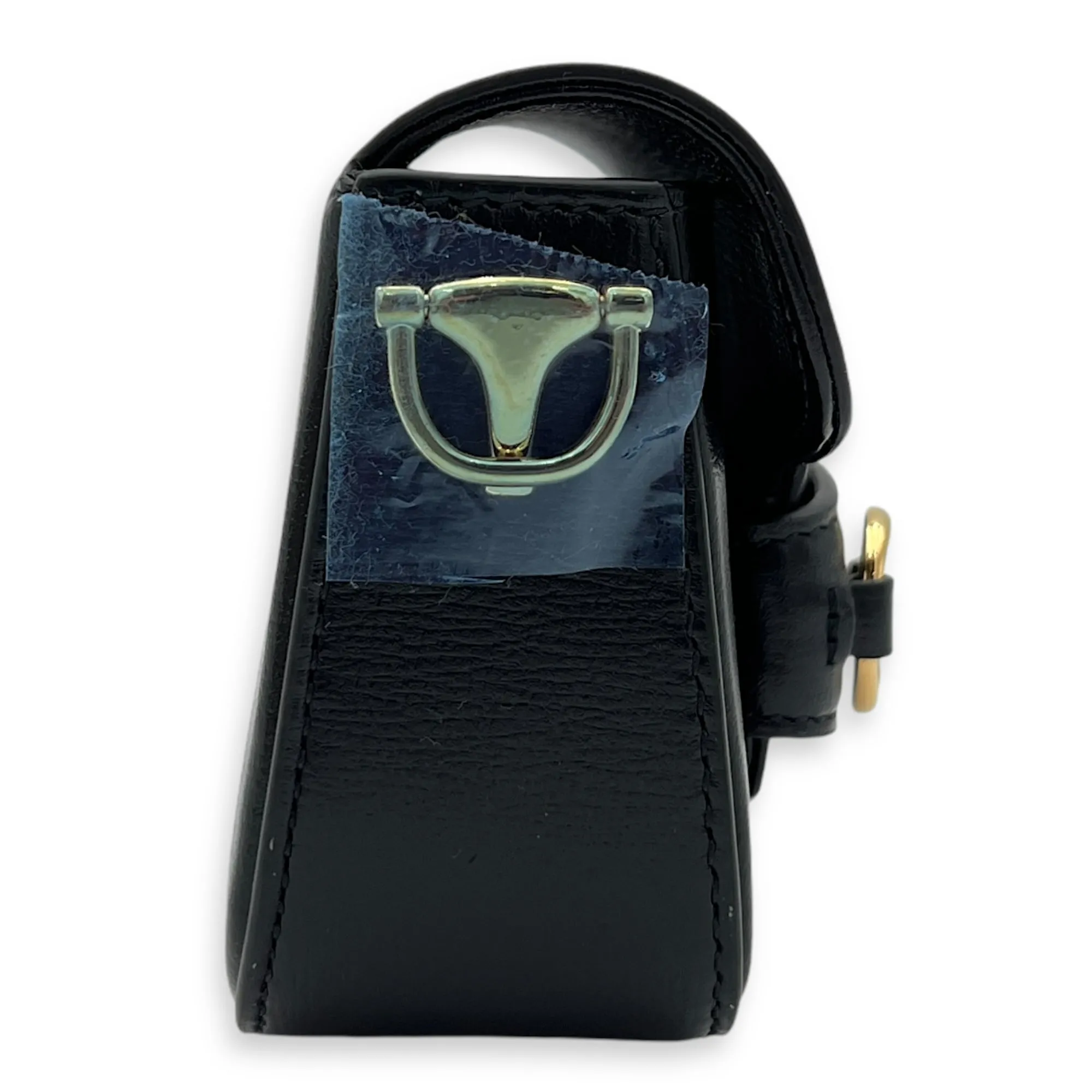Horsebit 1955 Crossbody Bag Super Mini Black in Calfskin, Gold hardware