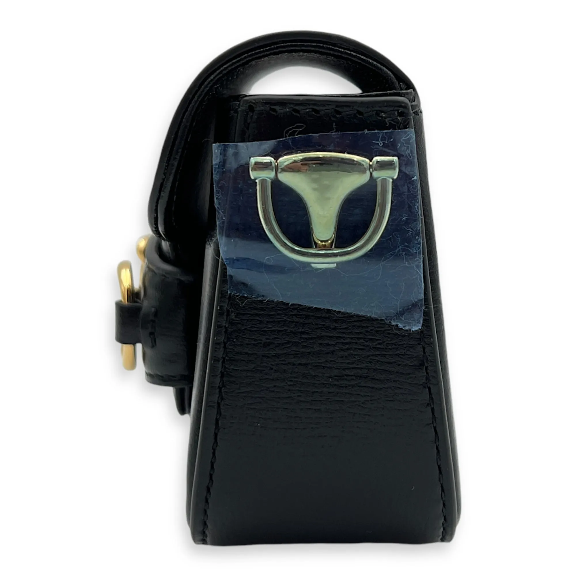 Horsebit 1955 Crossbody Bag Super Mini Black in Calfskin, Gold hardware