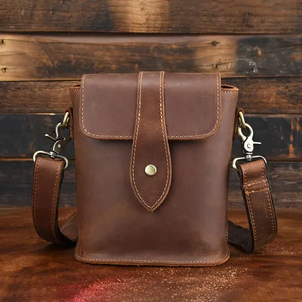 Men Genuine Leather Vintage Business Shoulder Bag Crossbody