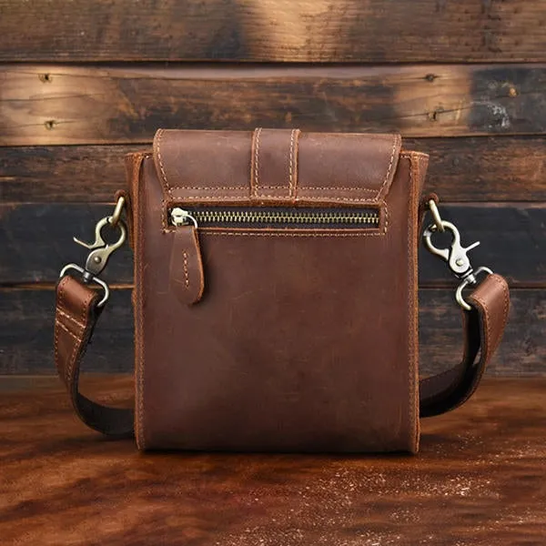 Men Genuine Leather Vintage Business Shoulder Bag Crossbody
