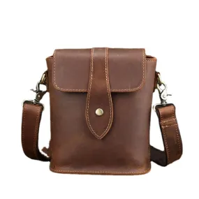 Men Genuine Leather Vintage Business Shoulder Bag Crossbody