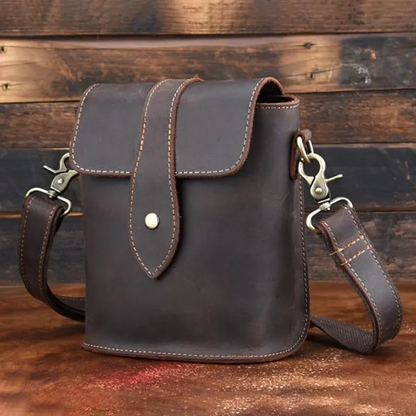 Men Genuine Leather Vintage Business Shoulder Bag Crossbody