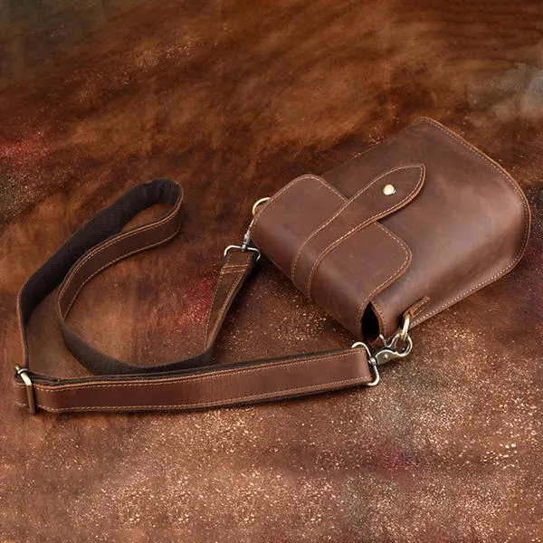 Men Genuine Leather Vintage Business Shoulder Bag Crossbody