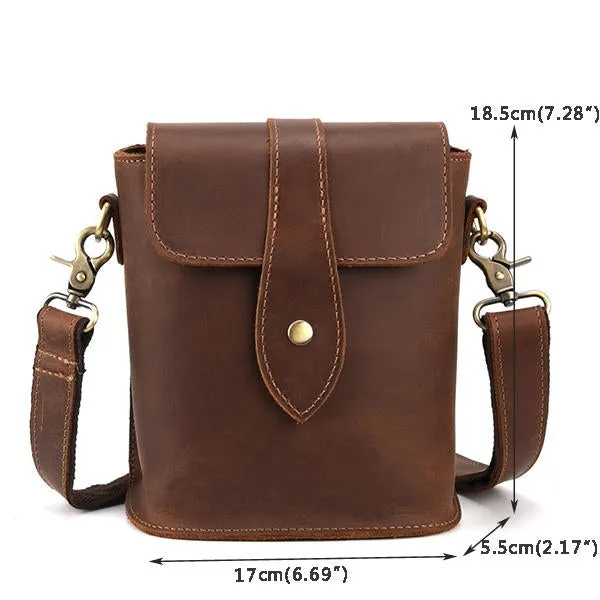 Men Genuine Leather Vintage Business Shoulder Bag Crossbody