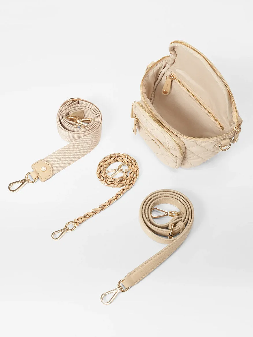 MZ Wallace Micro Crosby Crossbody Sling in Buff Oxford