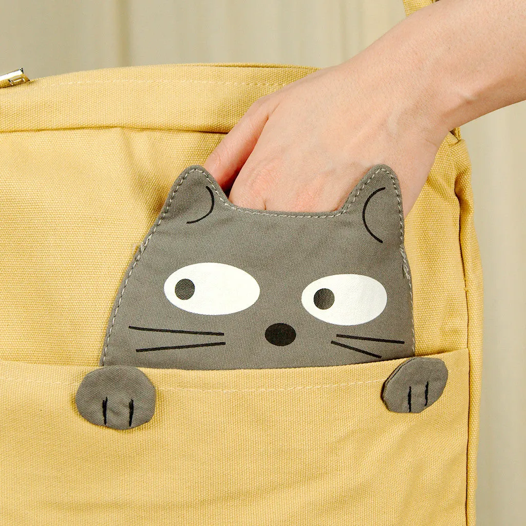 Peeking Gray Cat Crossbody Bag