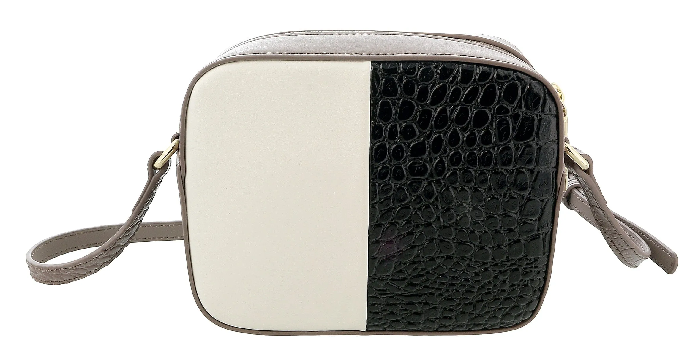 Roberto Cavalli Class Taupe/Black/White Dolly Small Shoulder Bag