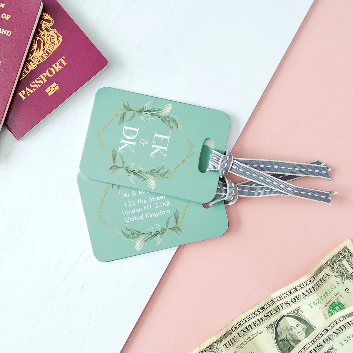 Set Of Personalised Honeymoon Couple's Luggage Tags