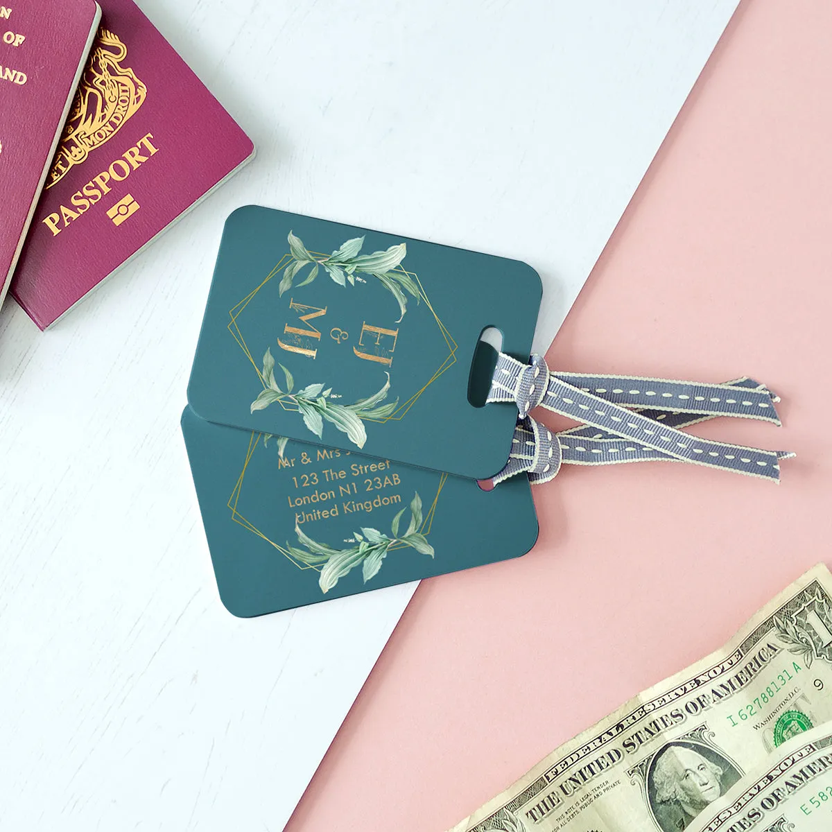 Set Of Personalised Honeymoon Couple's Luggage Tags