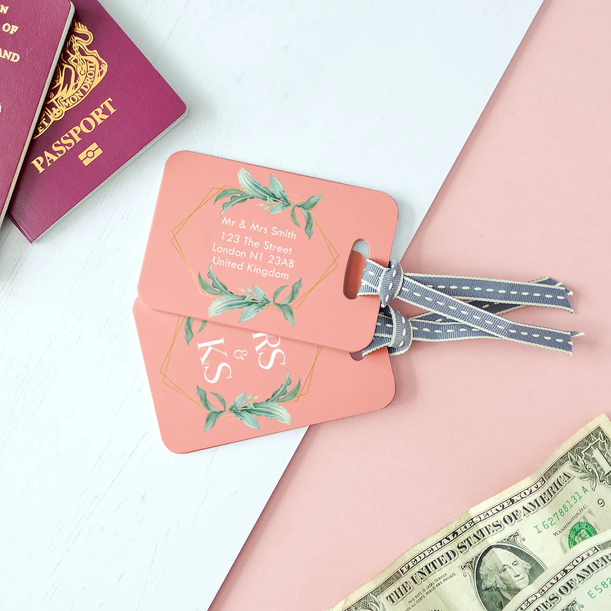 Set Of Personalised Honeymoon Couple's Luggage Tags