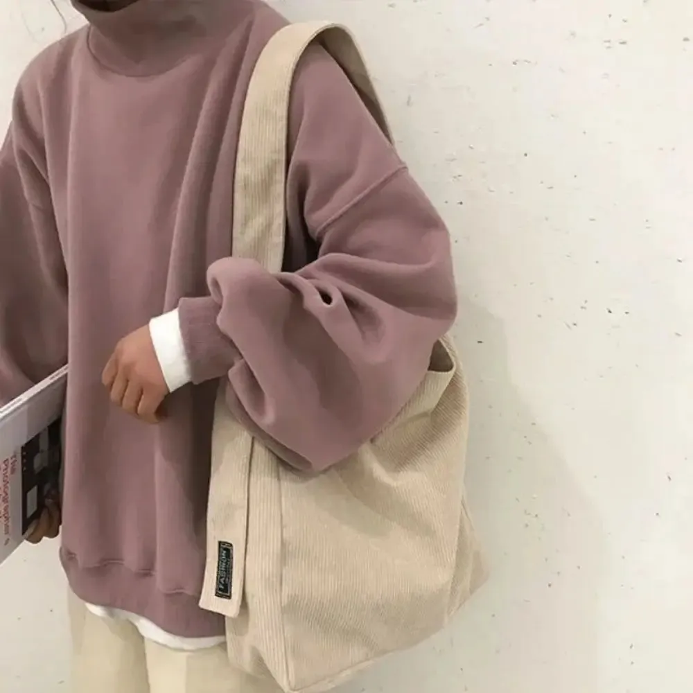 Uakiss Fashion Women Corduroy Shoulder Bags Soft Handbags Tote Bags Girls Students Large Capacity Bags