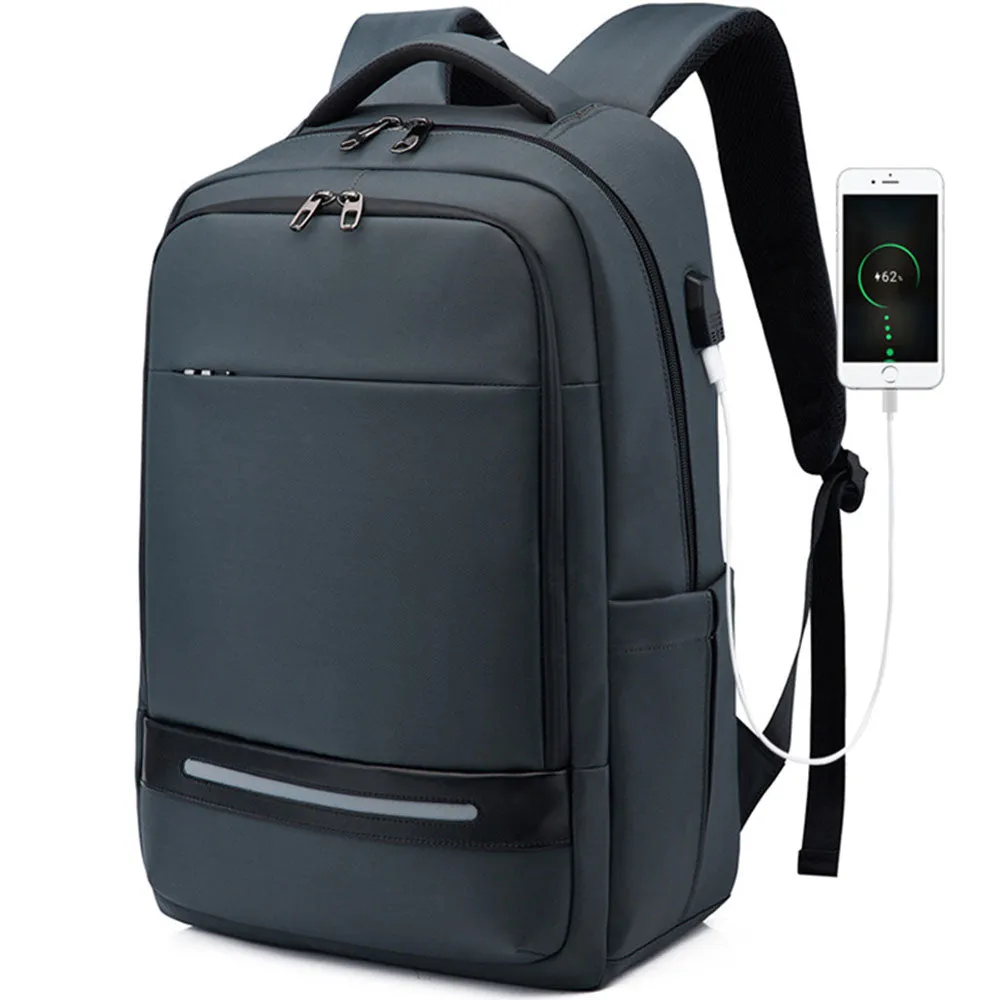 USB Slim Laptop Backpack for Men Water Resistant College Laptop Backpack Office Anti Theft Computer Backpack