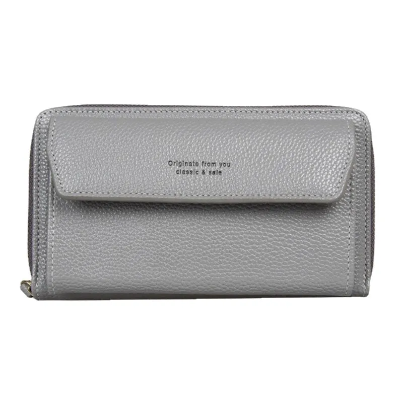 Women Casual Patchwork 6.3inch Phone Bag 6 Card Slots Crossbody Bag
